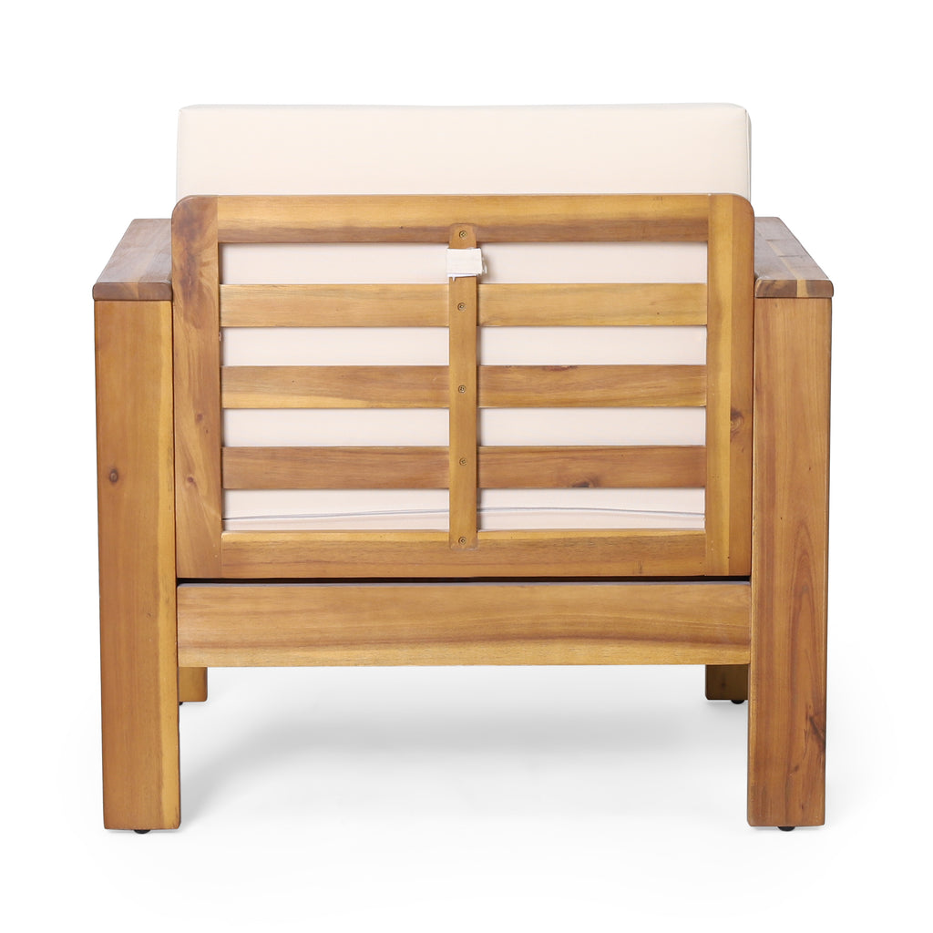 Outdoor Acacia Wood Club Chairs with Cushions