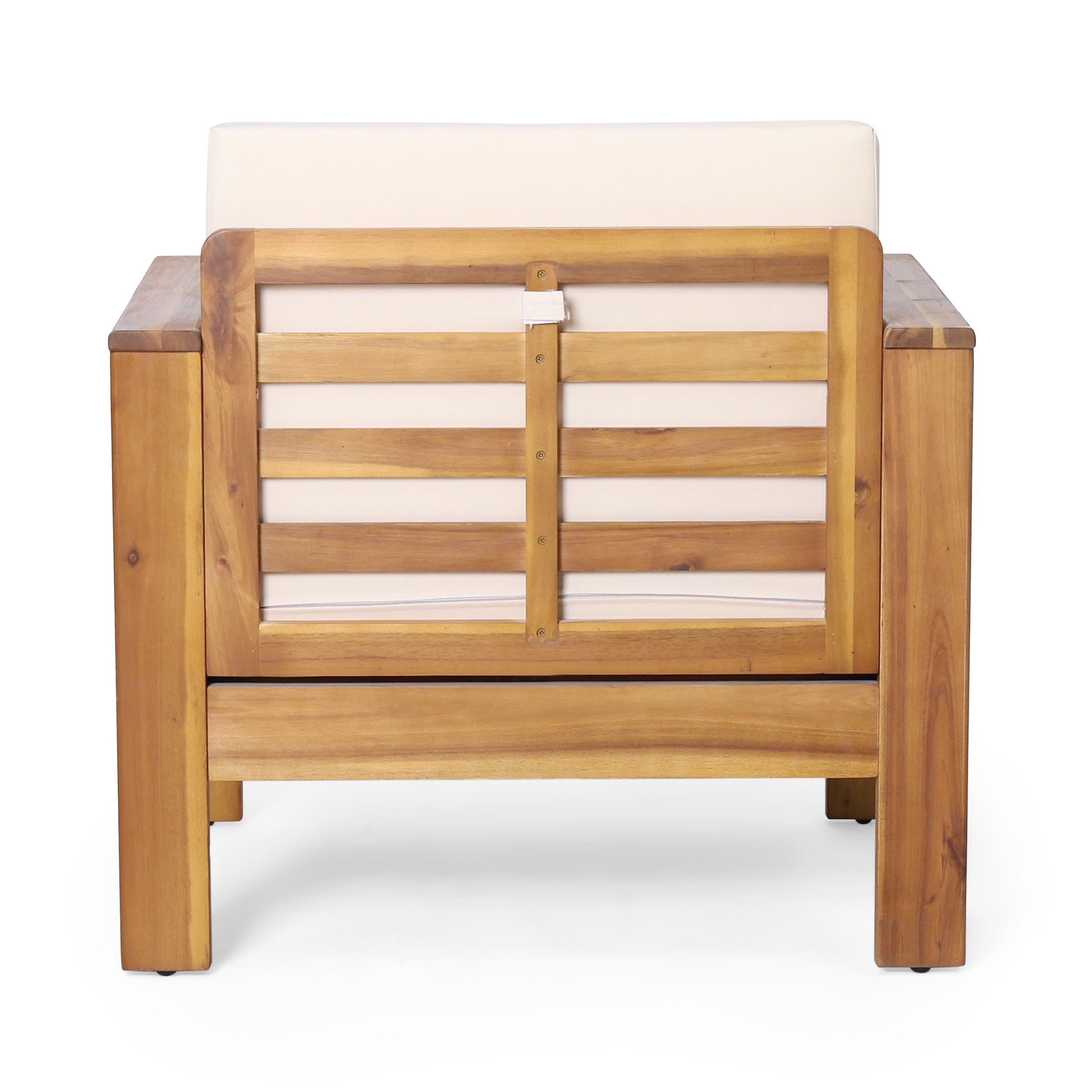 Outdoor Acacia Wood Club Chairs with Cushions