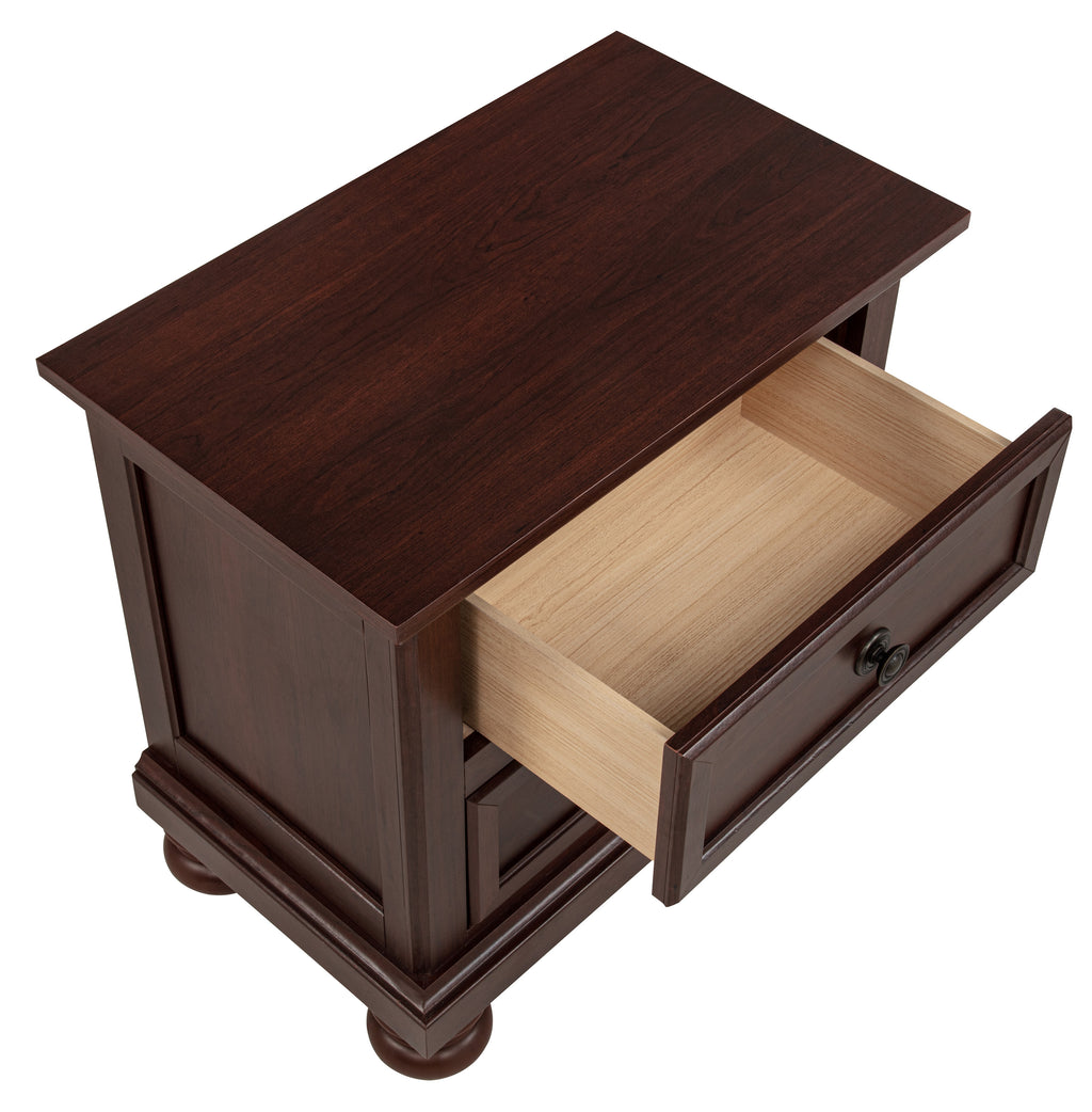 Contemporary 1pc Nightstand - Rich Cherry Finish