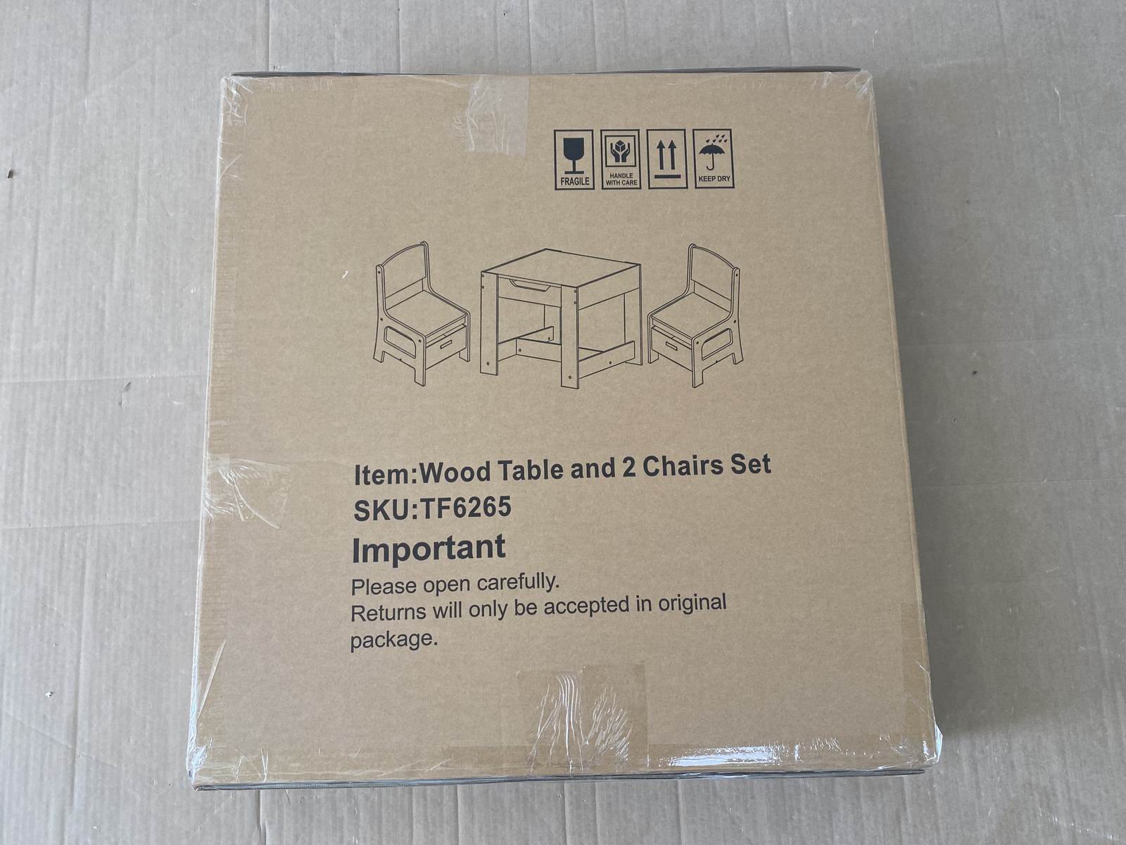 Kids Table and Chair Set, 3 in 1 Wooden Activity Table
