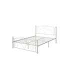 Unique Flower Sturdy Metal Bed Frame with Headboard and Footboard