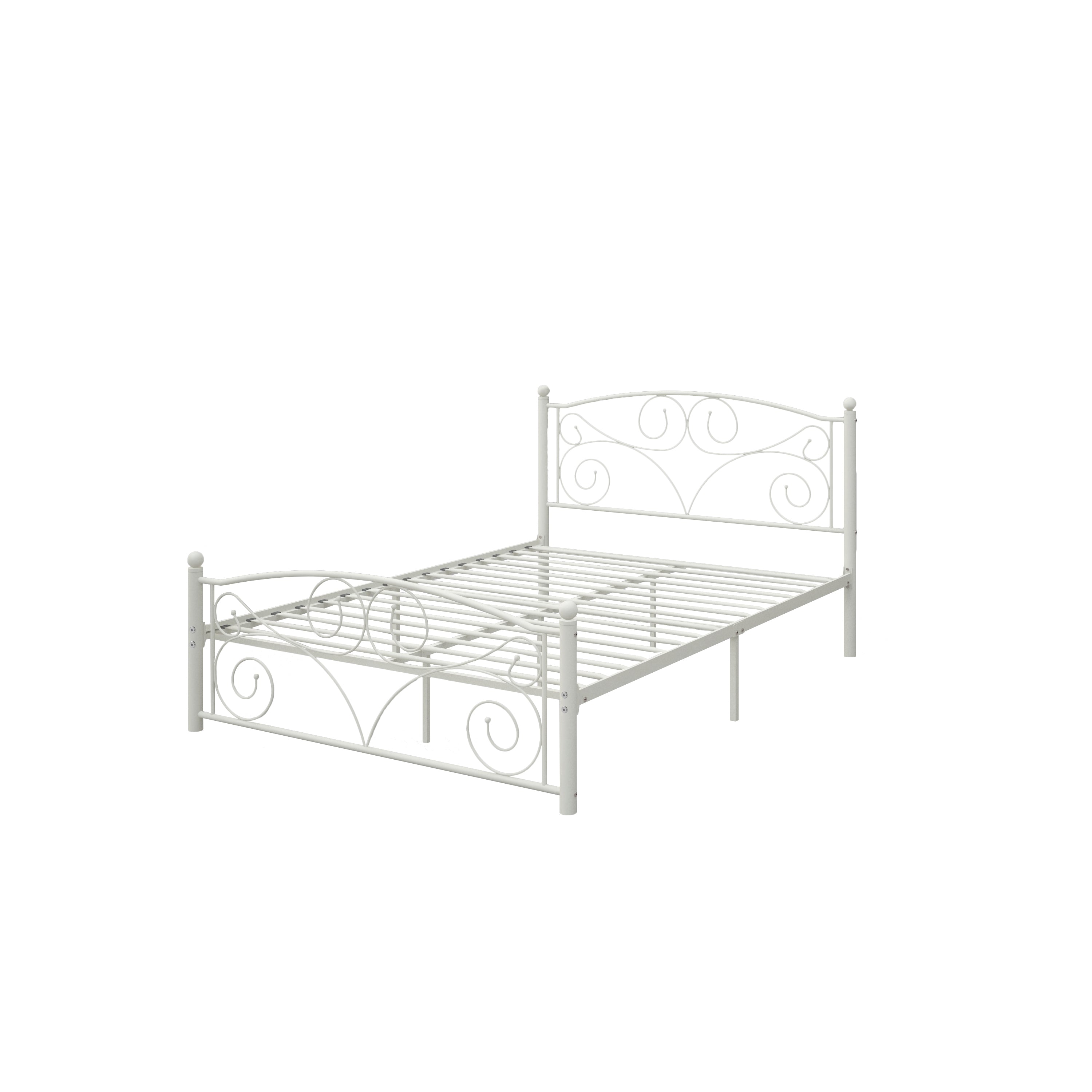 Unique Flower Sturdy Metal Bed Frame with Headboard and Footboard