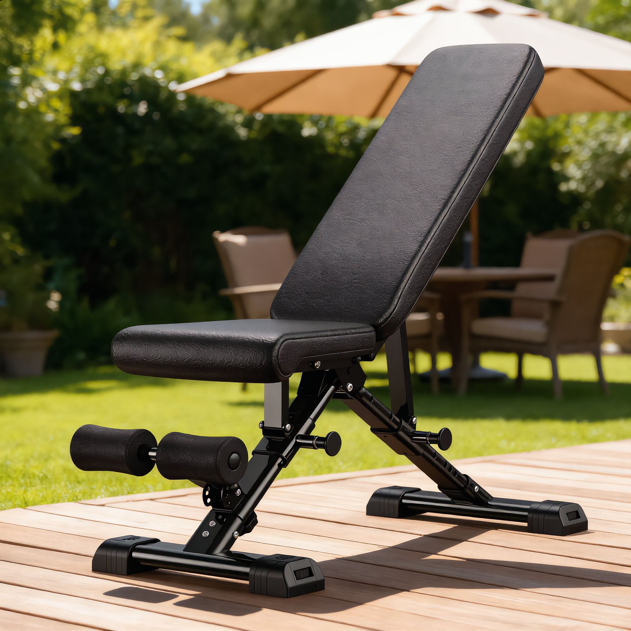 Adjustable Weight Bench with Resistance Bands