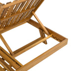 Acacia Wood Adjustable Lounge Chair, Teak Finish