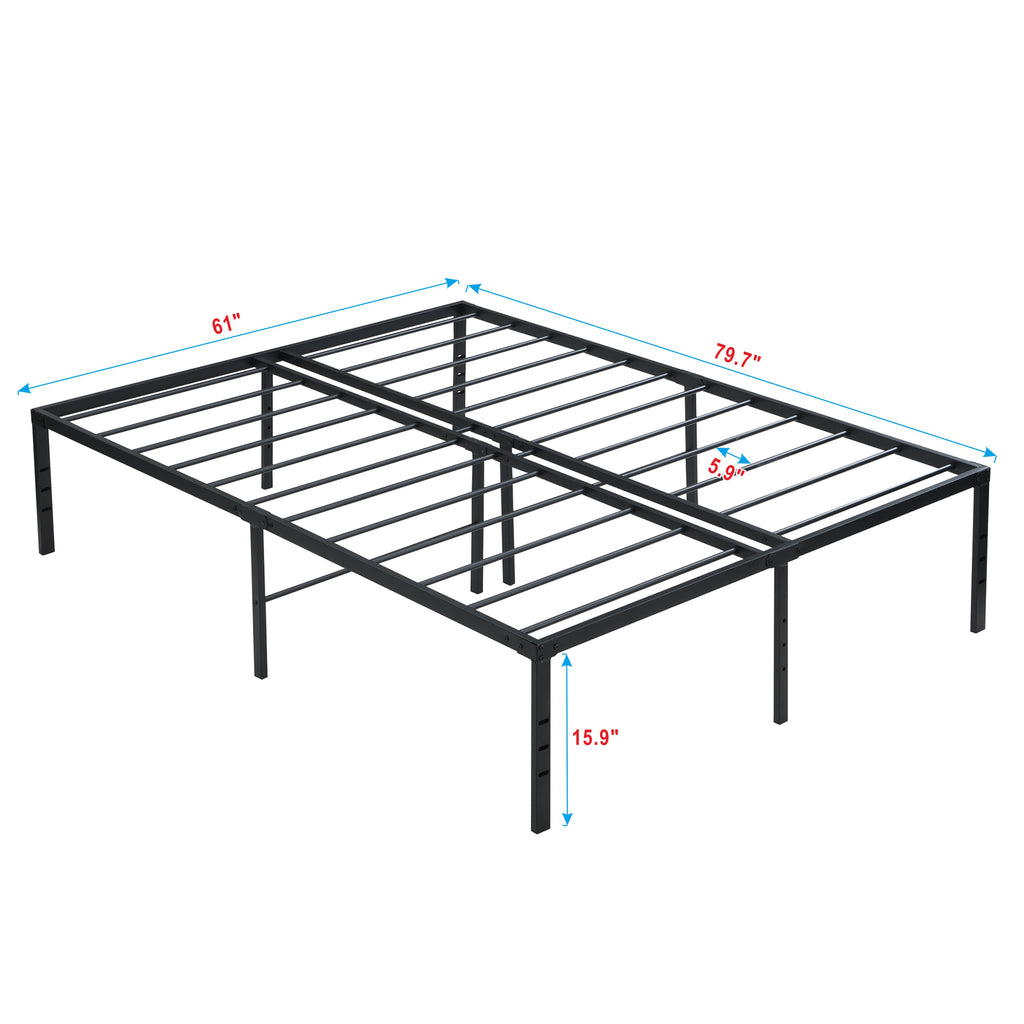 Queen Size Bed Frame - Heavy Duty Metal Construction
