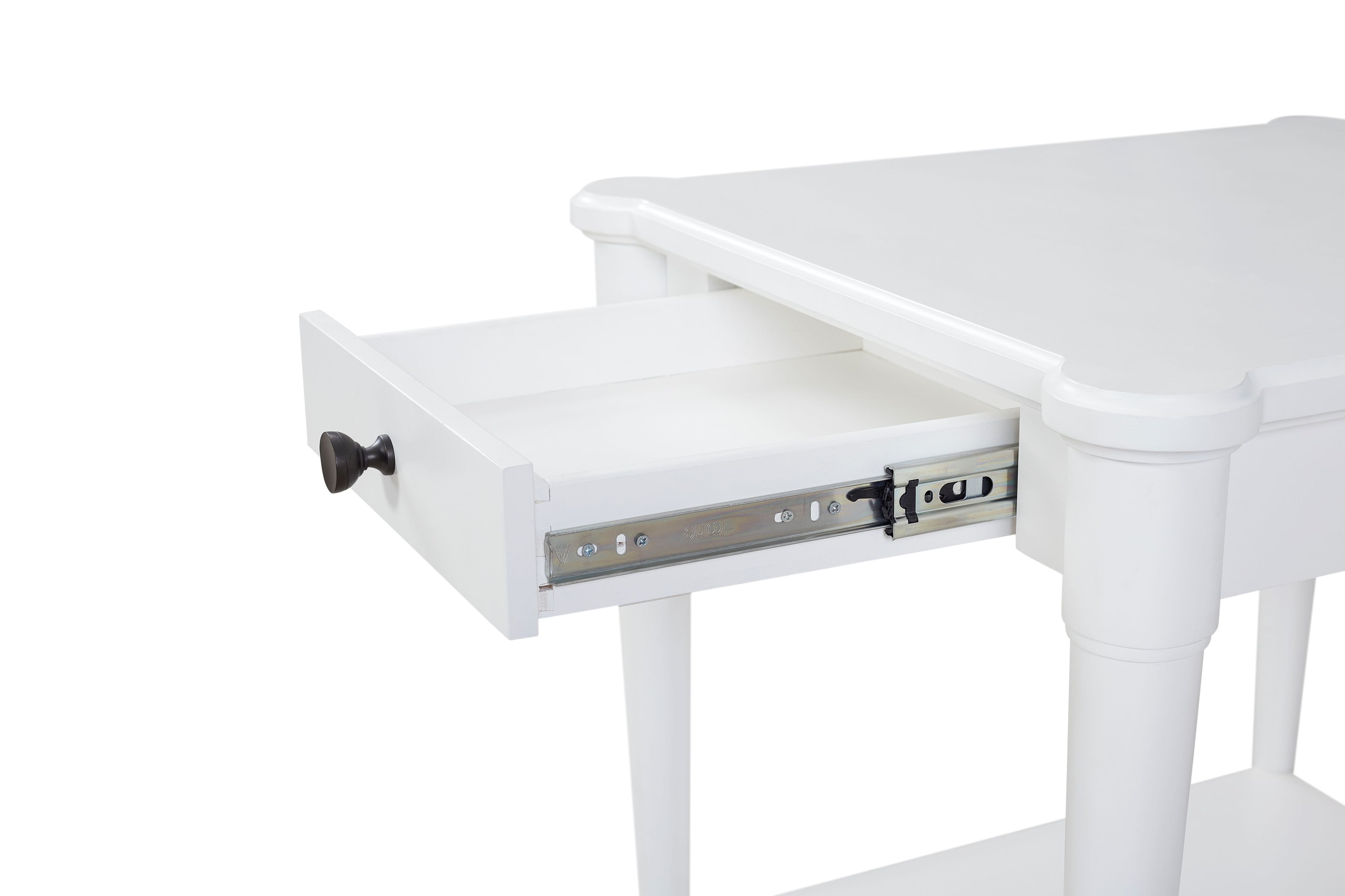 White Finished End Table With Storage Drawer