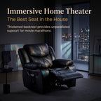 Black Color Air Leather Recliner Chair With Vibration And Heating