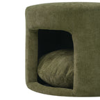 Green Pet Friendly Ottoman with Removable Pet Cushion