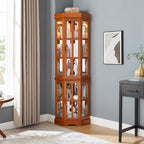 Corner Curio Cabinet with 5 Shelves and Lighting System