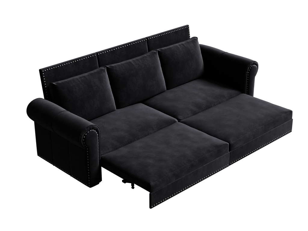 Chesterfield Sofa Bed – 3-in-1 Velvet Convertible Sleeper