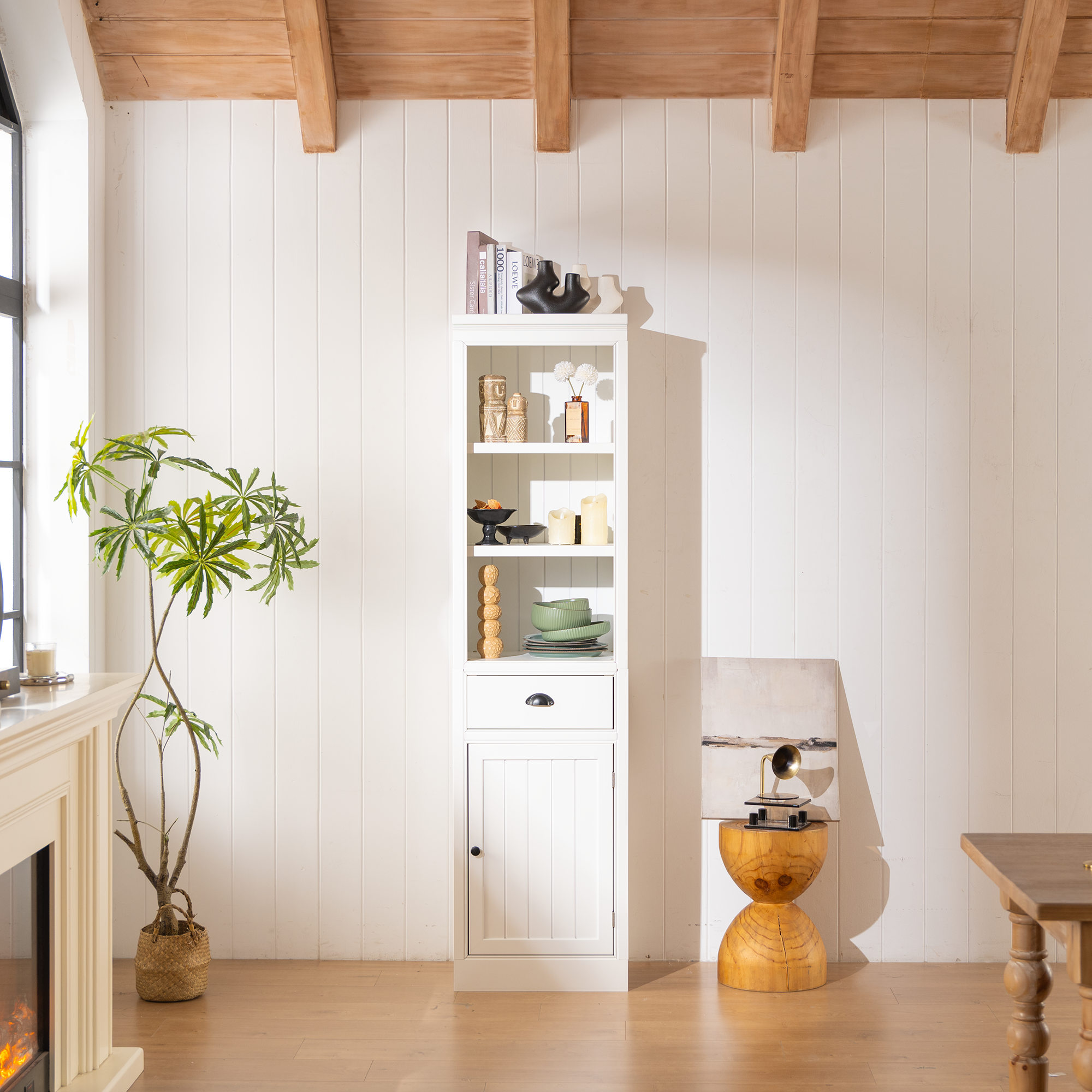 75'' Freestanding Display Bookshelf with Storage & Cabinet
