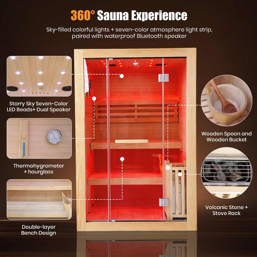 Double-Person 3000W Heating Furnace Sauna Room