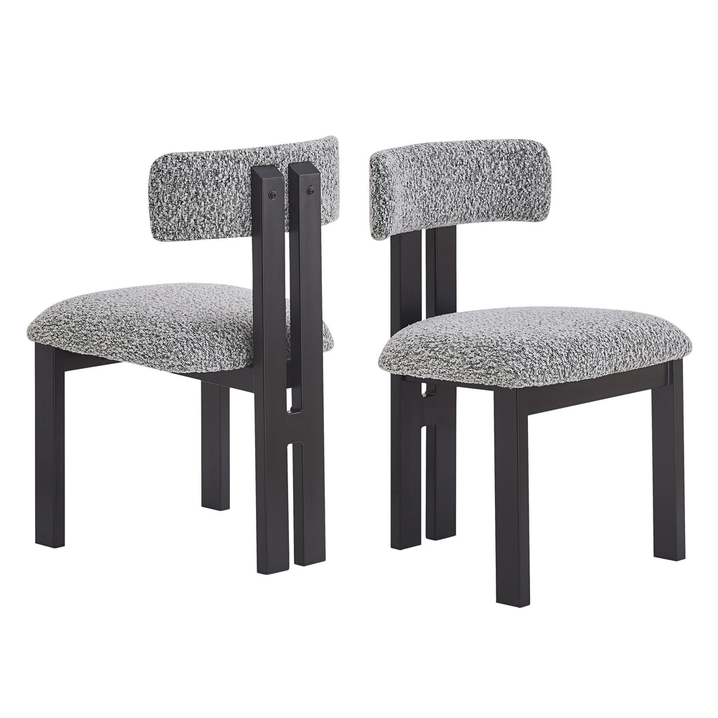 Upholstered Armless Dining Chairs With Metal Legs (Set of 2)