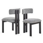 Upholstered Armless Dining Chairs With Metal Legs (Set of 2)