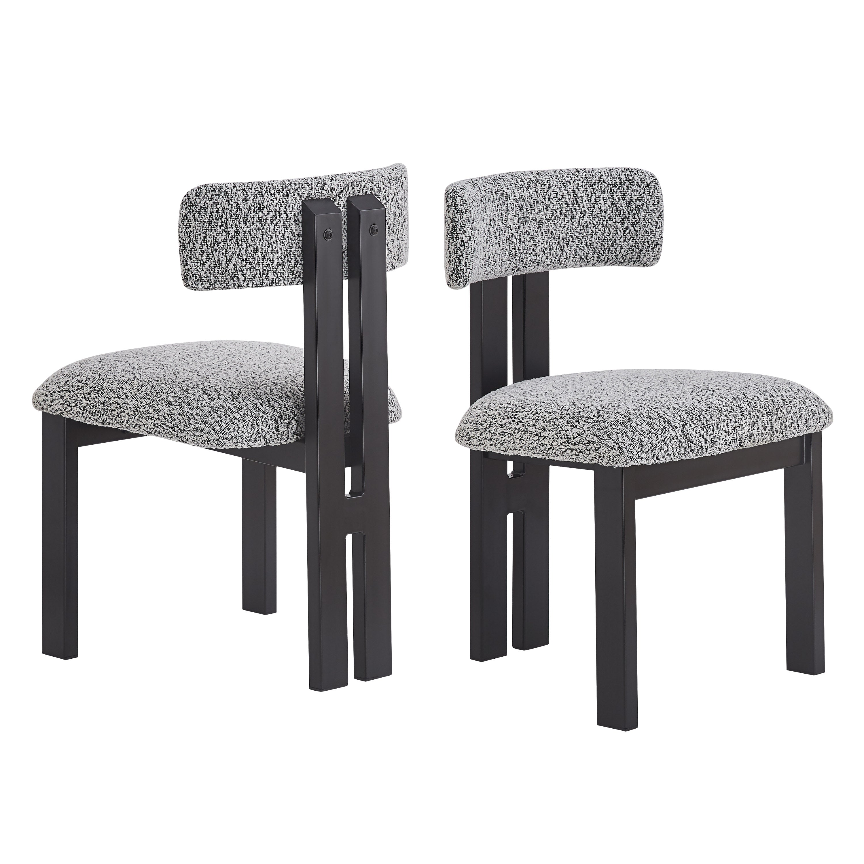 Upholstered Armless Dining Chairs With Metal Legs (Set of 2)