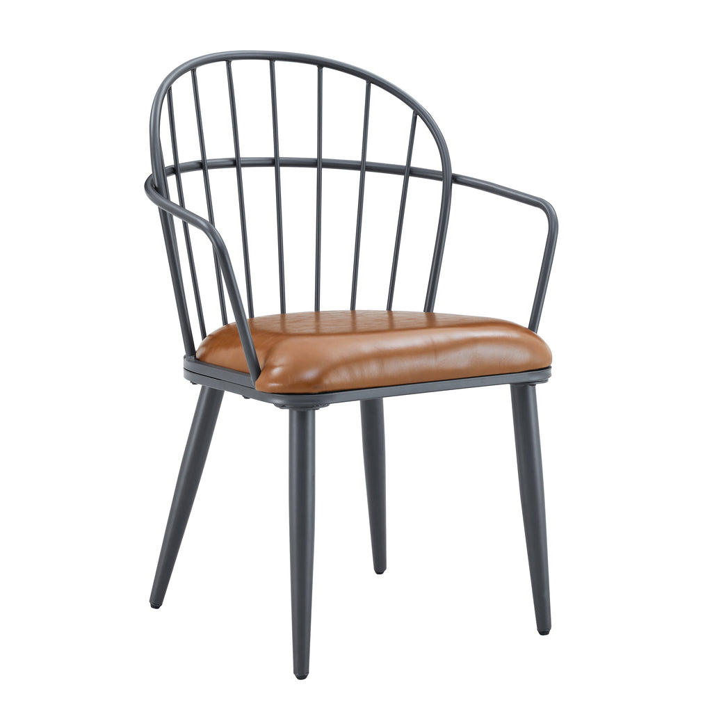 Indoor Upholstered Dining Chair With Metal Legs (Set of 2)