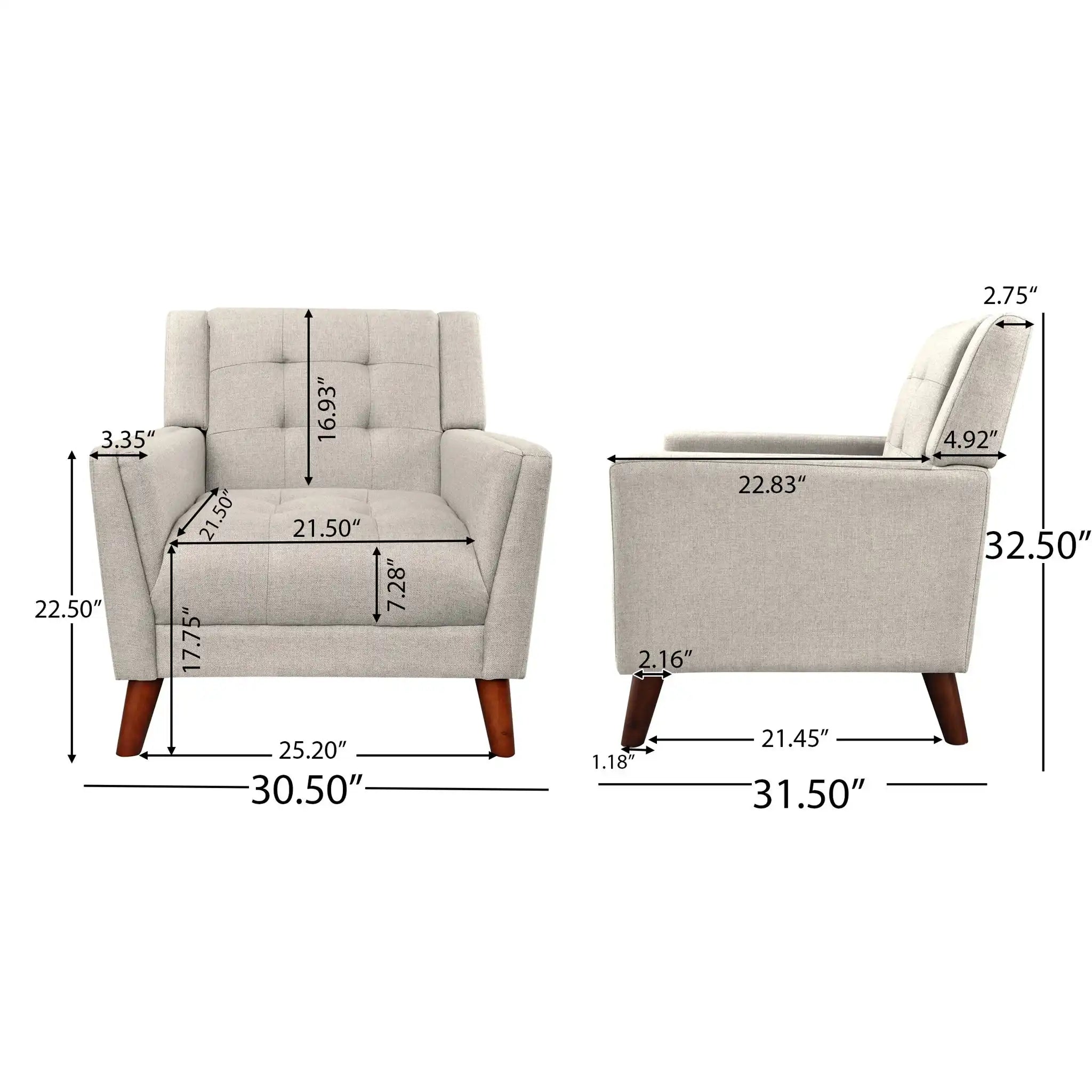 Luminaesque Fabric Upholstered Armchair With Tufted Back