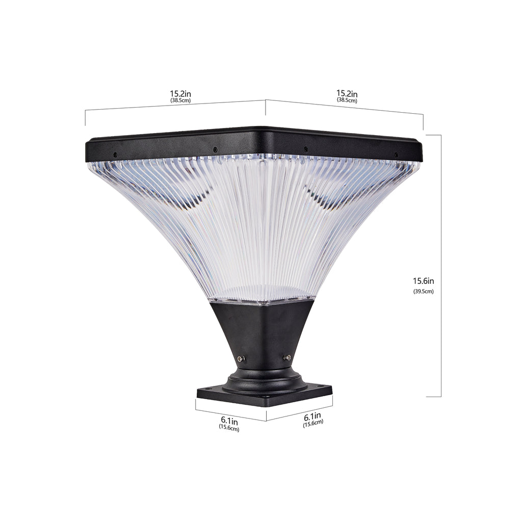 15" Black Outdoor Post Light