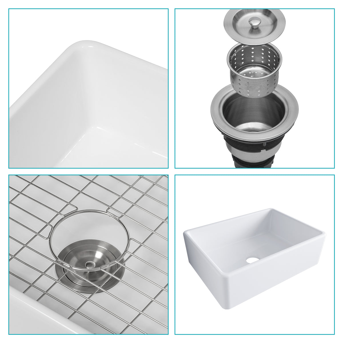 28" Ceramic Kitchen Sink