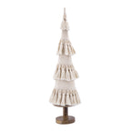 Fringes Embellished Cone With Wooden Base