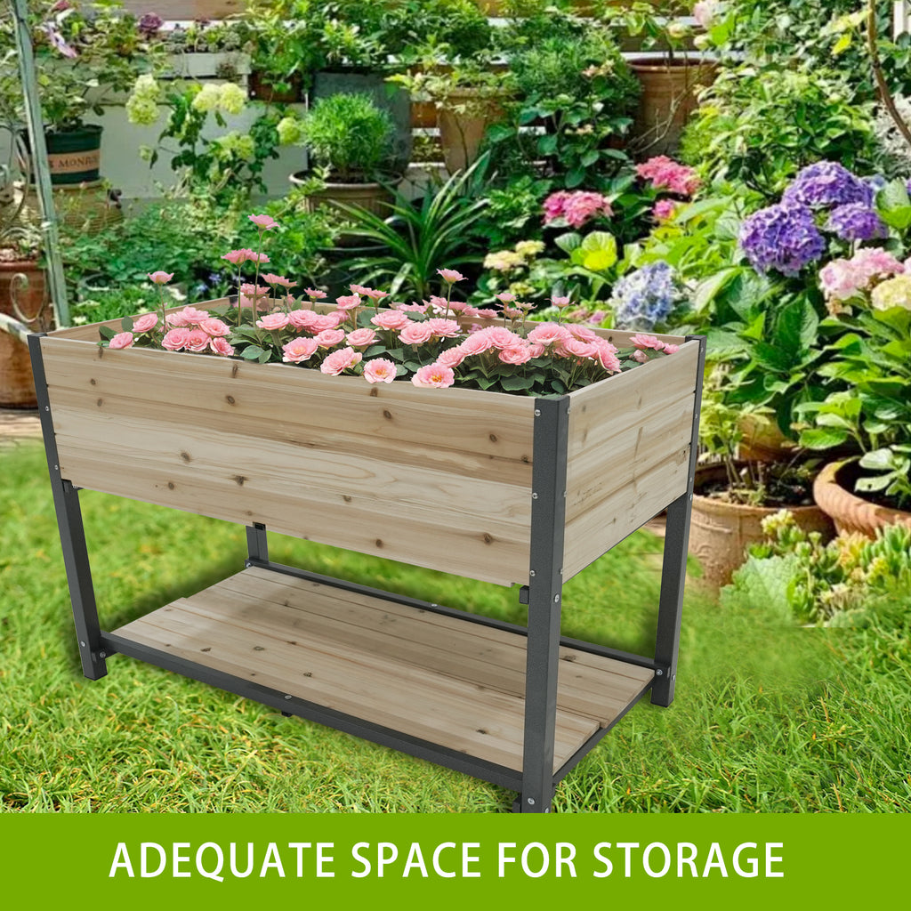45" Iron-Wood Combined Growing Beds with Storage Racks