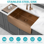 33 Inch Rose Gold Farmhouse Kitchen Sink