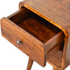 Soli Wood Mini Chestnut Curved Nightstand
