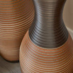 Hand-Woven PVC Rattan Vases Set of 3