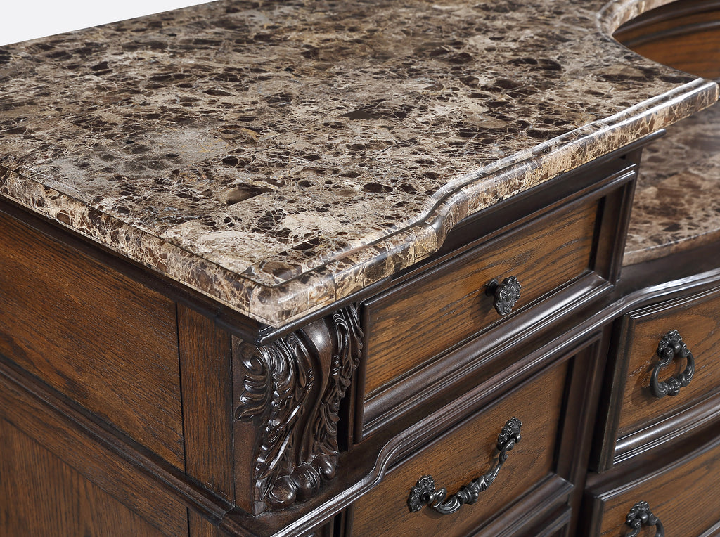 Marble Top 11 Drawers Dresser