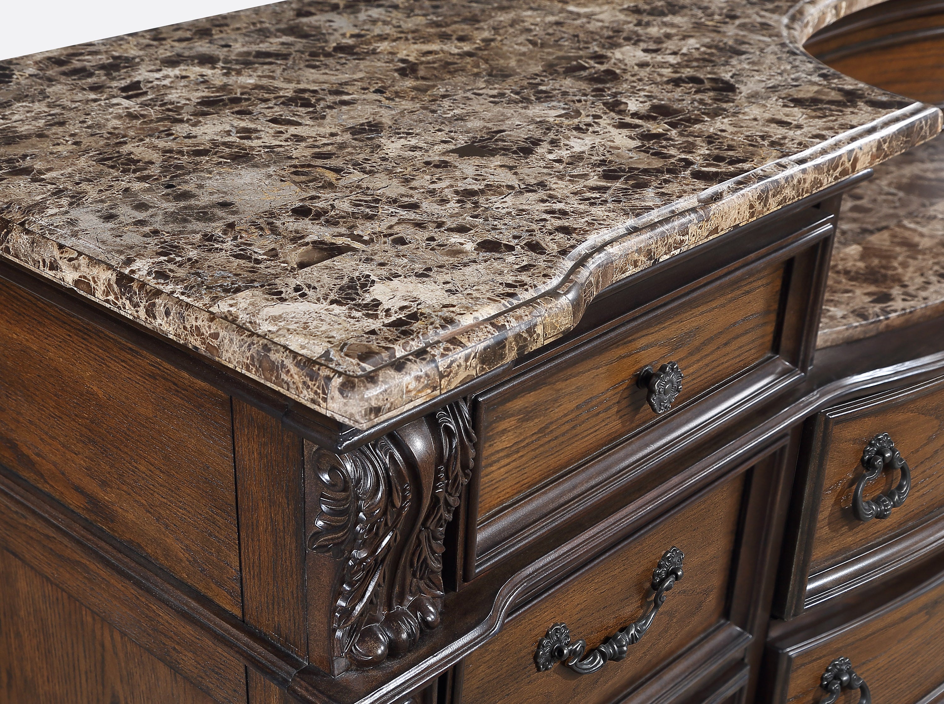 Marble Top 11 Drawers Dresser