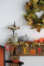 Set of 2 Knite Pumpkin Ornament Decor