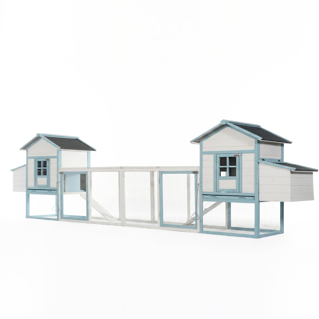 Large Wooden Chicken Coop with Double Nesting Boxes