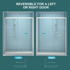 Shower Door 60" W x 72" H Single Sliding Bypass Shower Enclosure