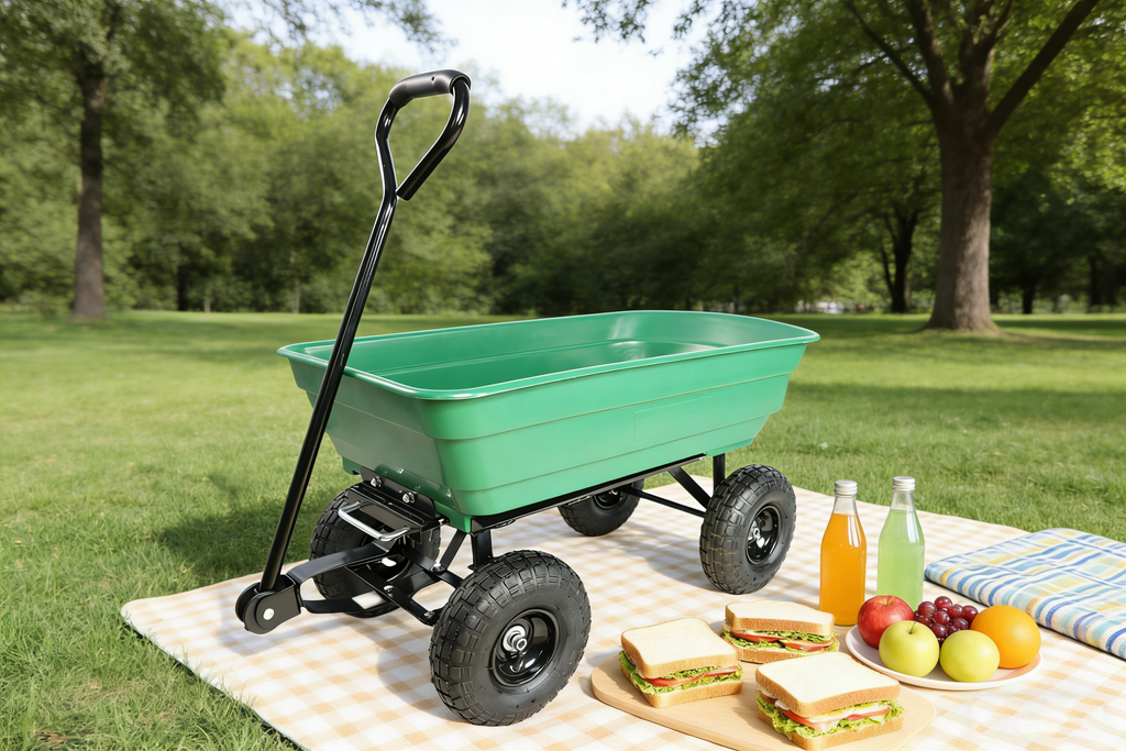 Folding Car Poly Garden Dump Truck with Steel Frame