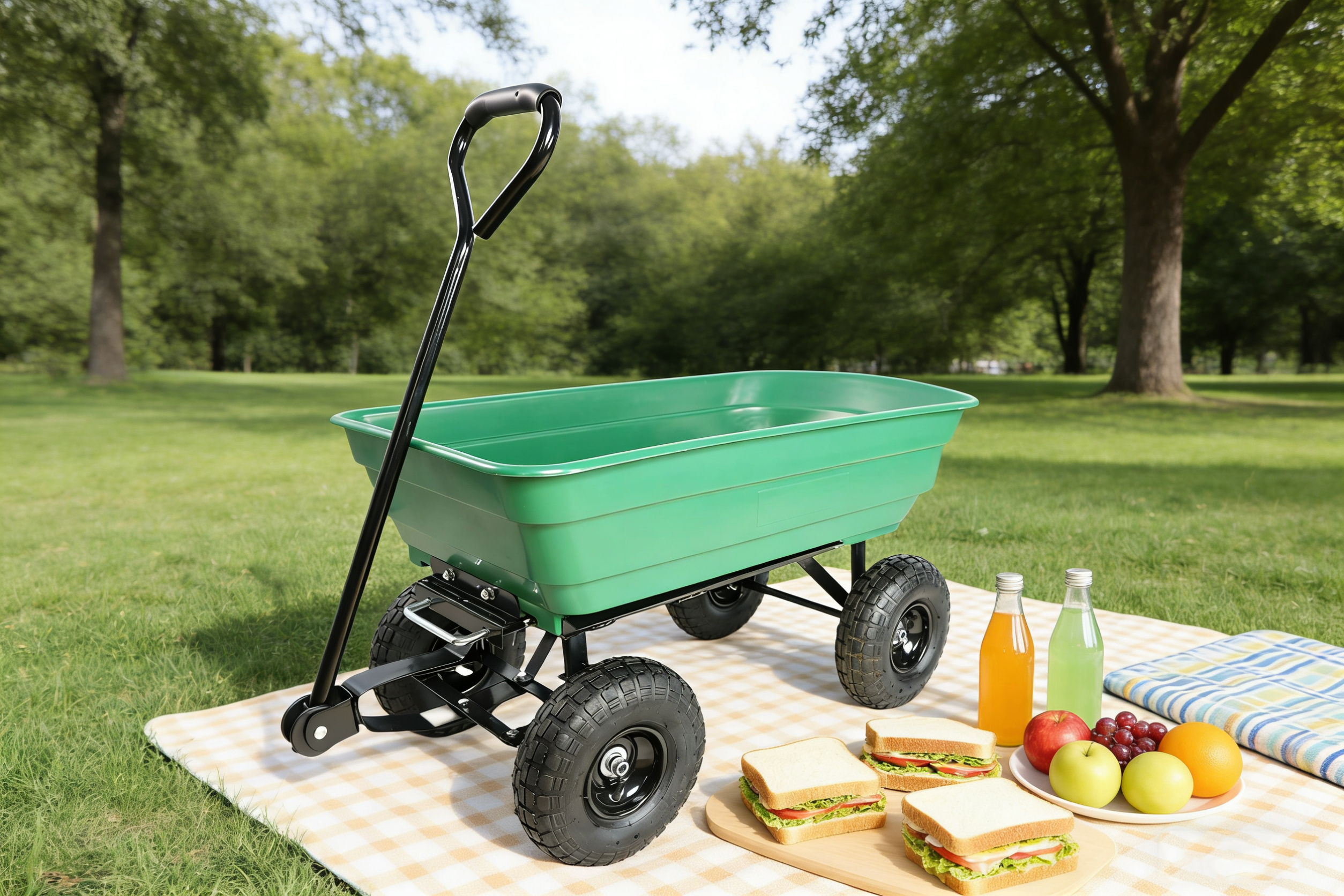 Folding Car Poly Garden Dump Truck with Steel Frame
