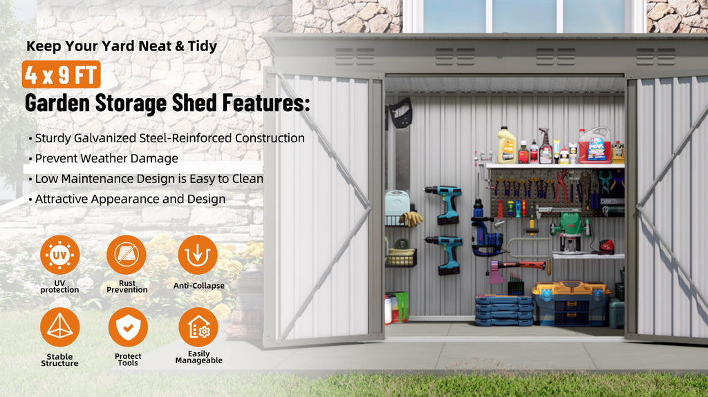 4 x 9 FT Outdoor Storage Shed