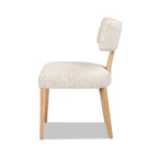 Louise Split Back Upholstered Dining Side Chair, Set of 2, Travertine