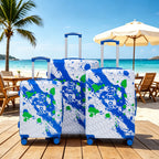 3-Piece Spinner Wheel Luggage Set (20"/24"/28") - Blue