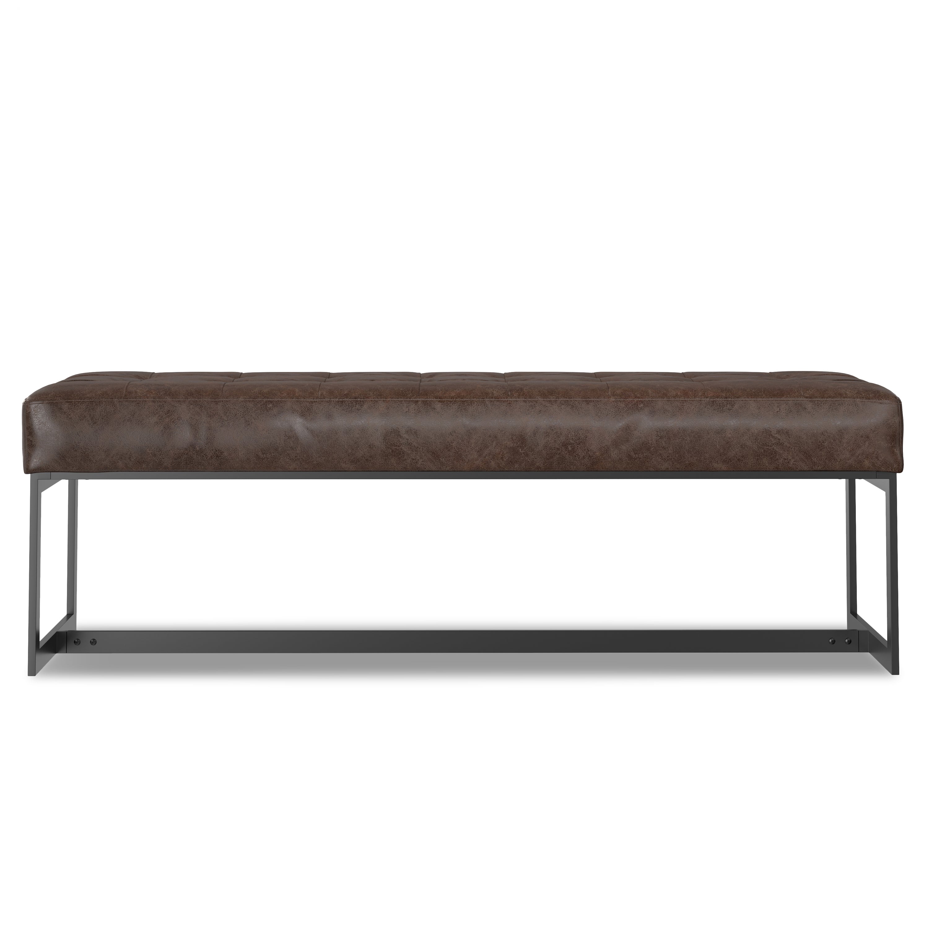 Penelope Leather Ottoman Bench