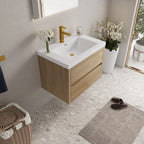 30" Wall-Mounted Bathroom Vanity with Sink
