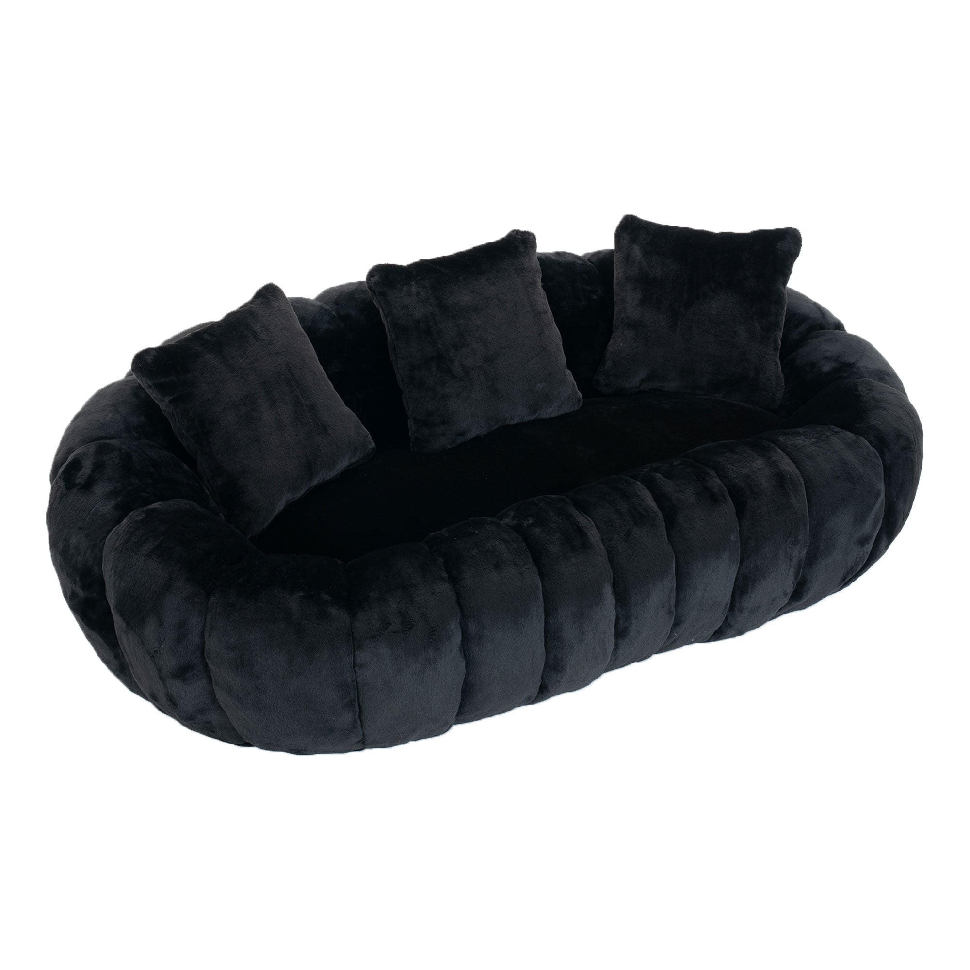 Floral-Shaped Ultra-Soft Faux Fur Sofa