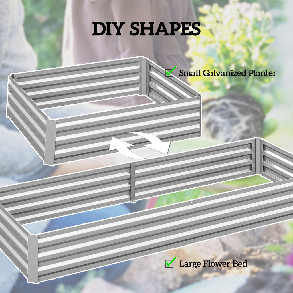Outsunny 95" Galvanized Raised Garden Bed
