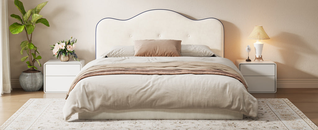 King Size Upholstered Platform Bed