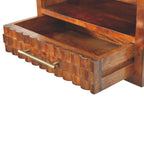 Solid Wood Cadiz Textured Bedside Table