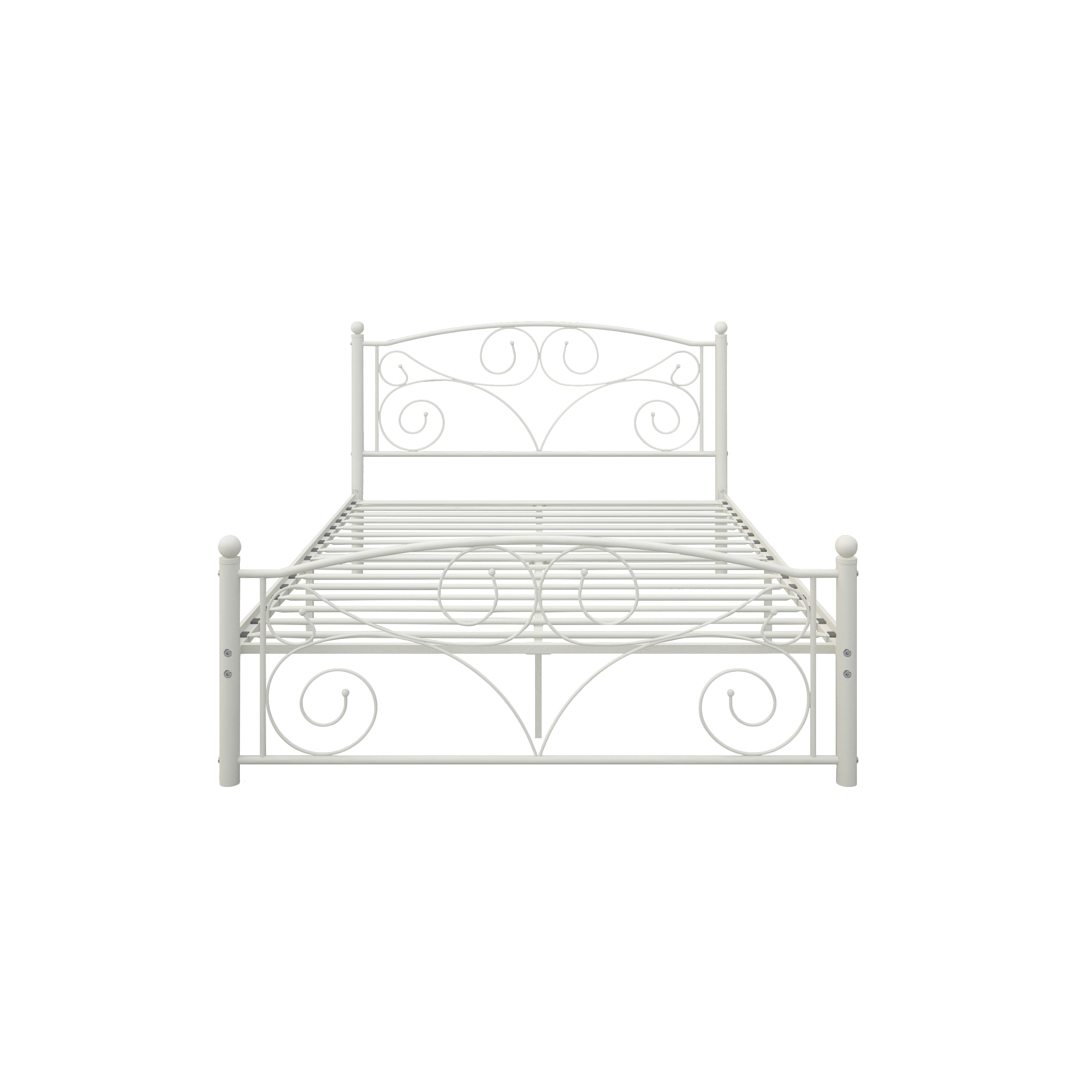 Unique Flower Sturdy Metal Bed Frame with Headboard and Footboard