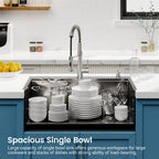 Stainless Steel Kitchen Sink, 33"x22" Single Bowl, Overmount Handmade Sink