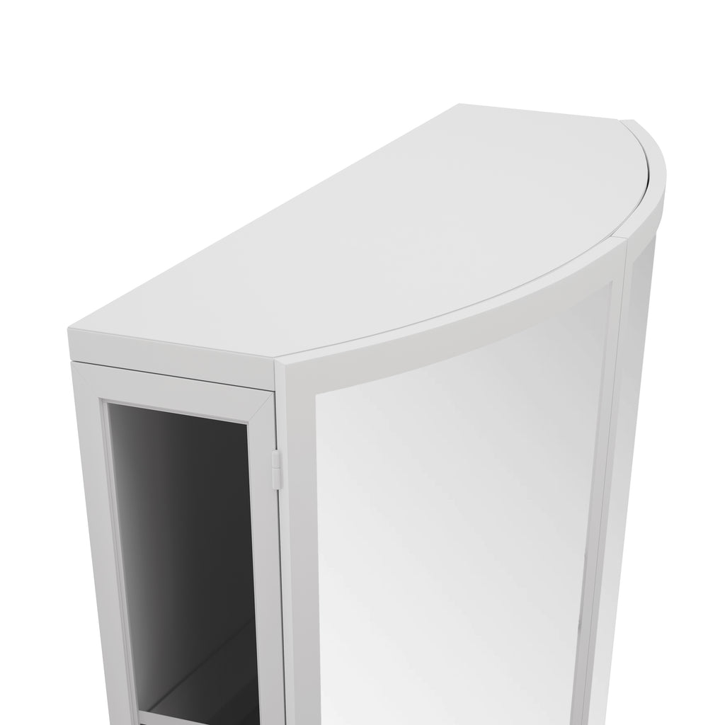 23.62" Modern Arched Glass Double-Door Wardrobe