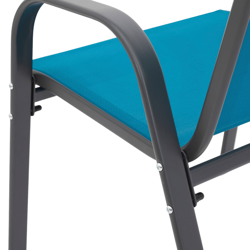 8 Piece Patio Chairs with Breathable Textilene Fabric