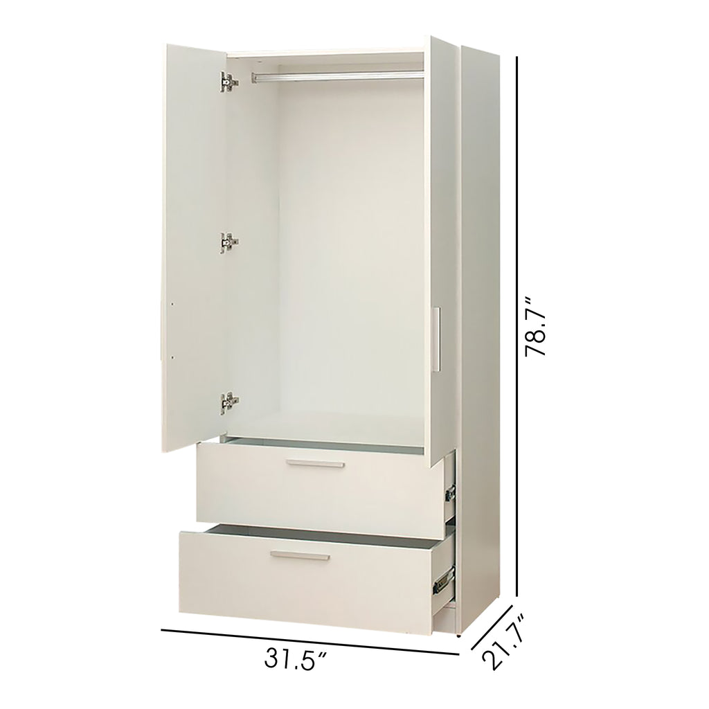 Emma Two-Door Wood Closet with Two Drawers