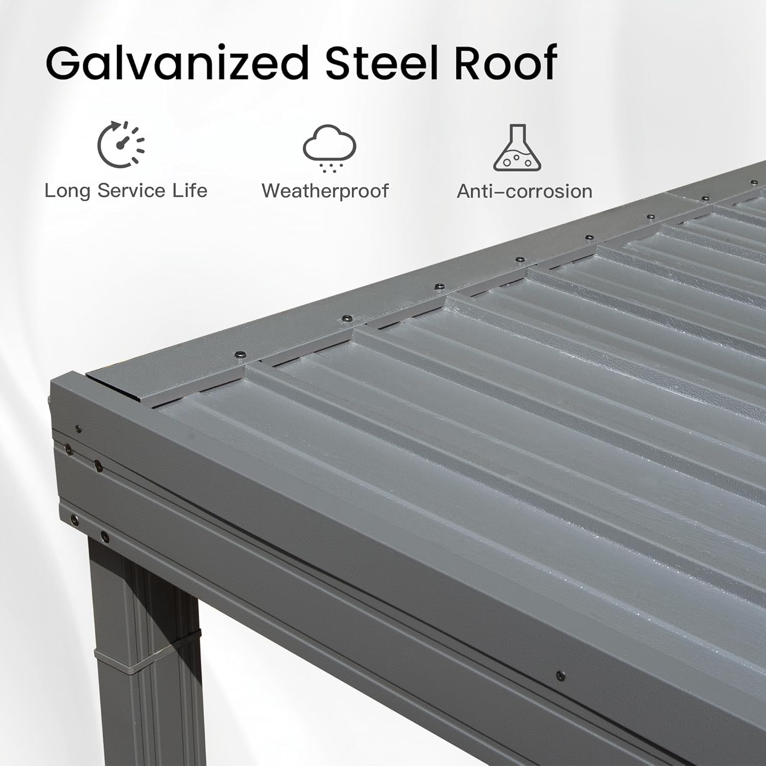 12x20FT Lean To Gazebo with Galvanized Steel Roof